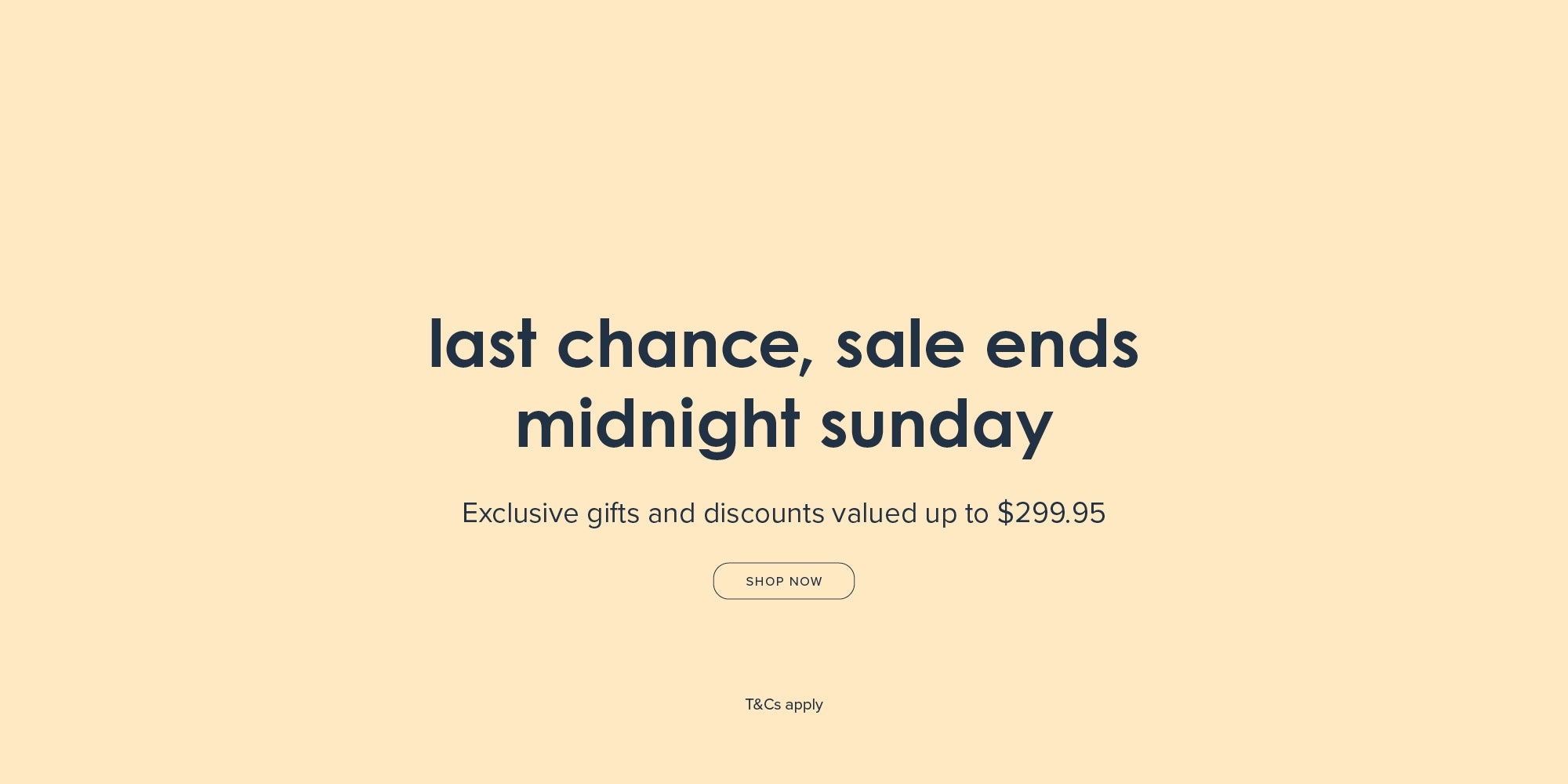 last chance, sale ends midnight sunday
