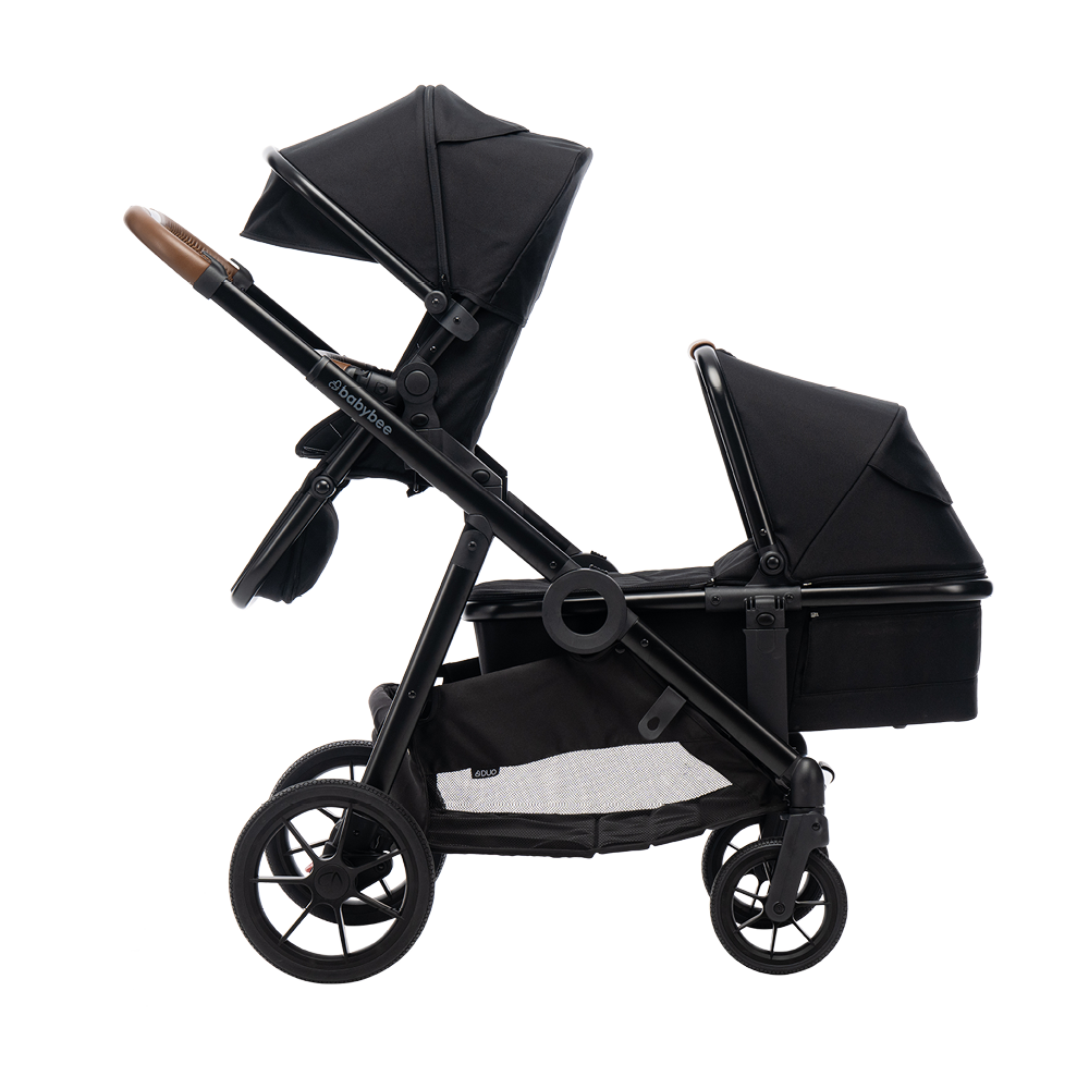 Double pram with bassinet top