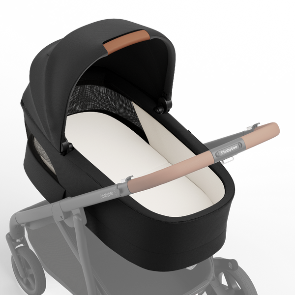 Alto Bassinet | Black Tan - on pram