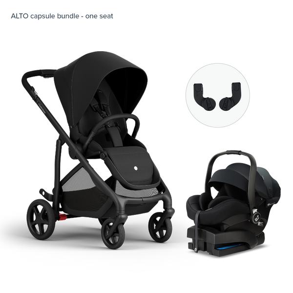 Alto Premium Single Pram - Black Noir - Capsule Bundle One Seat