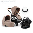 Alto Premium Single Pram - Mocha -Capsule Bundle Bassinet + Seat