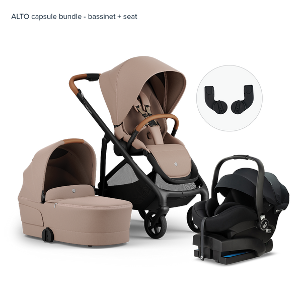 Alto Premium Single Pram - Mocha -Capsule Bundle Bassinet + Seat