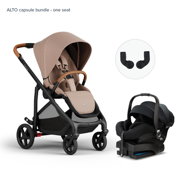 Alto Premium Single Pram - Mocha - Capsule Bundle One Seat