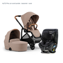 Alto Premium Single Pram - Mocha - Pria Car Seat Bundle Bassinet + Seat
