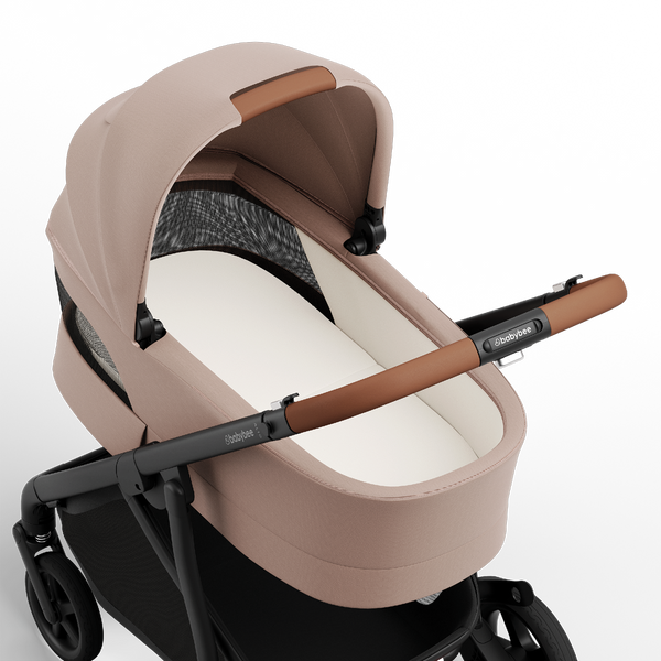 Alto Premium Single Pram - Mocha - Bassinet Open