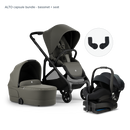 Alto Premium Single Pram - Olive - Capsule Bundle Bassinet + Seat