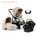 Alto Premium Single Pram - Sandstone - Capsule Bundle Bassinet + Seat