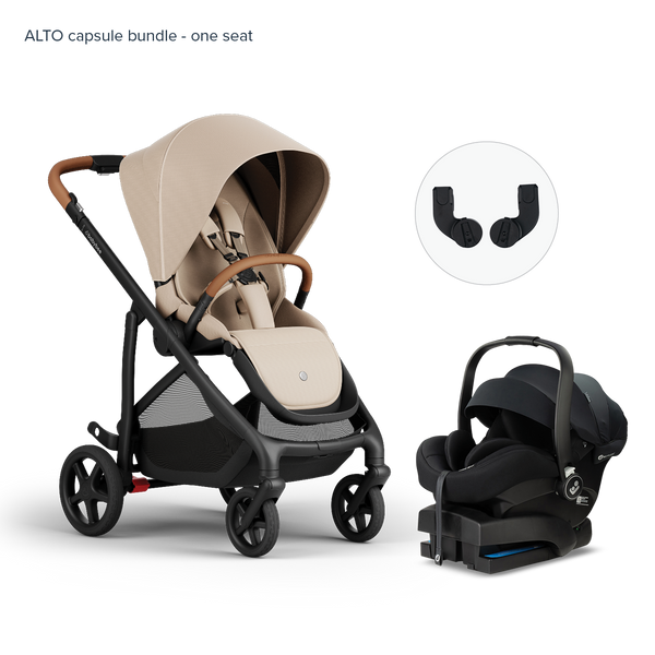 Alto Premium Single Pram - Sandstone - Capsule Bundle One Seat