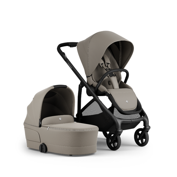 Alto Premium Single Pram - Taupe - Bassinet + Seat Set