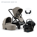 Alto Premium Single Pram - Taupe - Capsule Bundle Bassinet + Seat