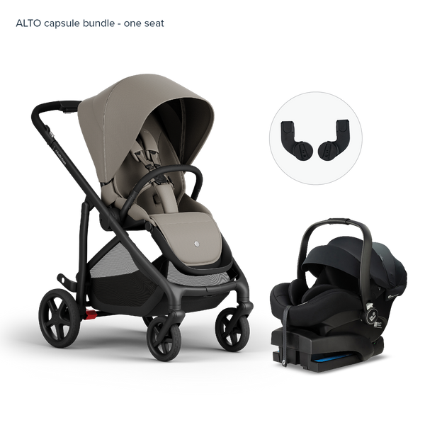 Alto Premium Single Pram - Taupe - Capsule Bundle One Seat