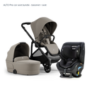 Alto Premium Single Pram - Taupe - Pria Car Seat Bundle Bassinet + Seat