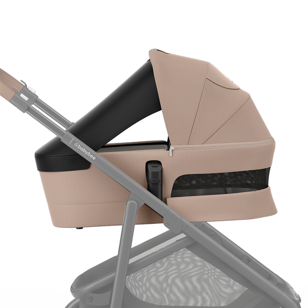 JUNO Bassinet | Mocha - on pram