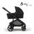 Juno Premium Single to Double Pram - Black Noir - Bassinet Side