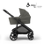 Juno Premium Single to Double Pram - Olive - Bassinet Side