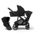 Juno Premium Single to Double Pram - Black Noir - Bassinet + Two Seat Set