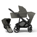 Juno Premium Single to Double Pram - Olive - Bassinet + Two Seat Set
