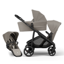 Juno Premium Single to Double Pram - Taupe - Bassinet + Two Seat Set