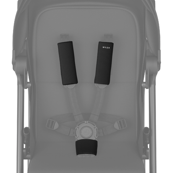 MILES2 Harness Cover Set | Black - on pram