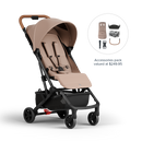 Miles2 Ultra Compact Travel Stroller - Mocha - Stroller with Accessories Pack