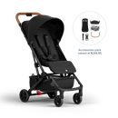 Miles2 Ultra Compact Travel Stroller - Black Tan - Stroller with Accessories Pack