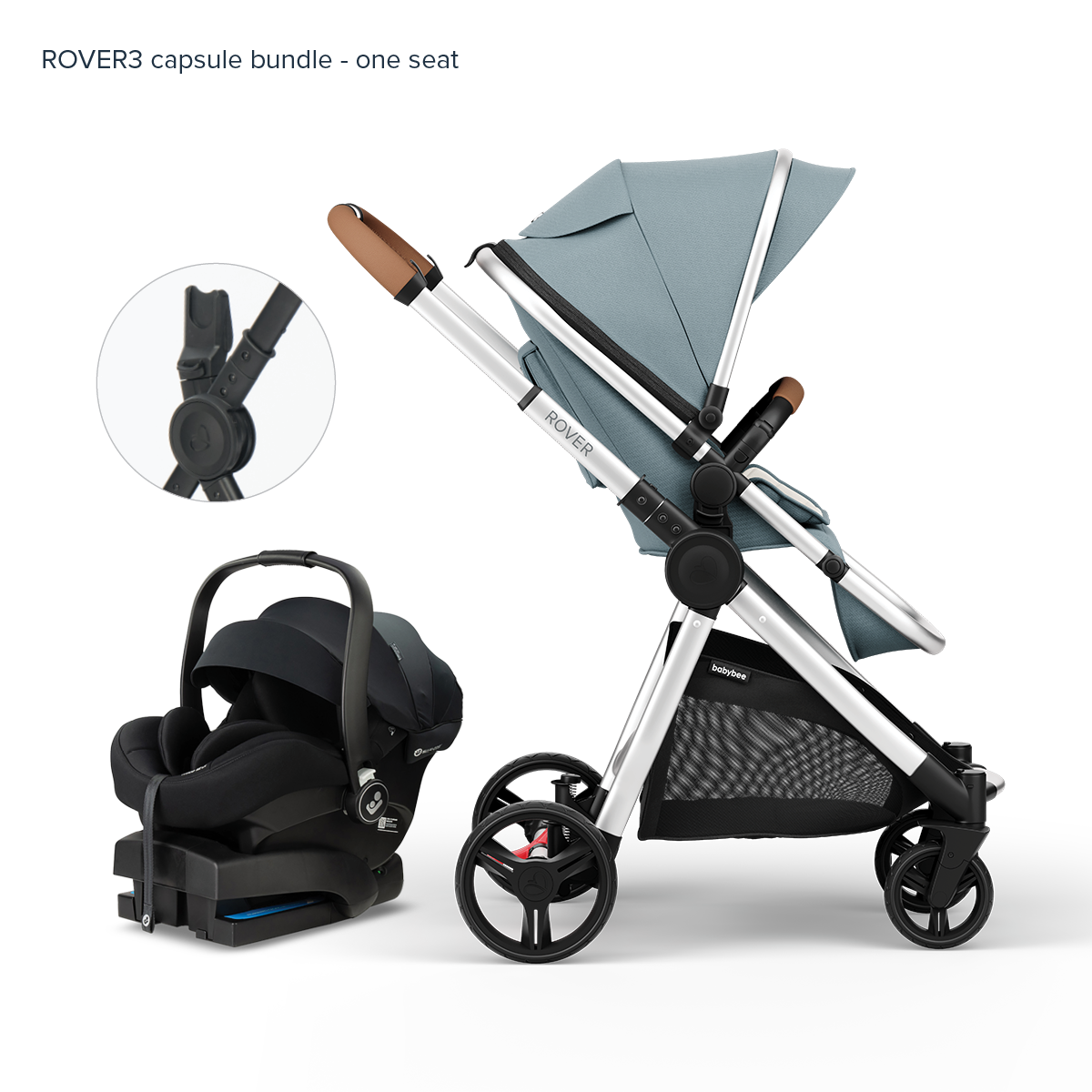 Baby Rover Babybee ROVER3 - Single Pram - Sage